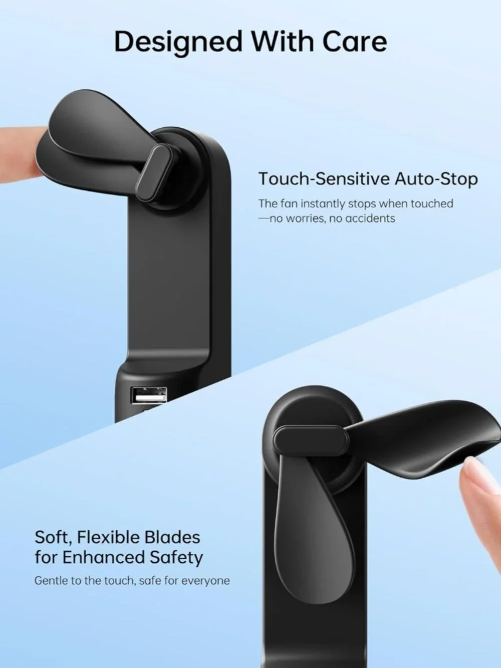 Pocket-Sized Rechargeable Fan with Flashlight - Perfect for Summer Adventures